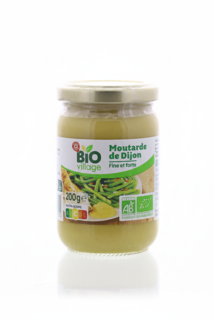 Bio village Moutarde de Dijon Forte et Fine Bio 200 g