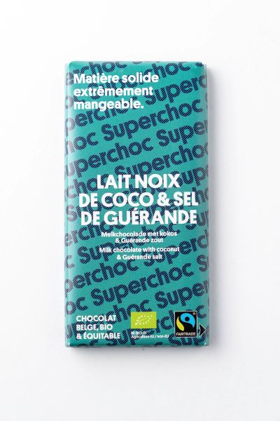 Supersec ,Tablette chocolat lait coco bio équitable - 70 g