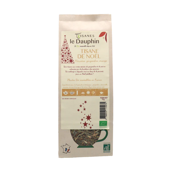 Tisanes Le Dauphin , Tisane bio de noël sachet - 70 g