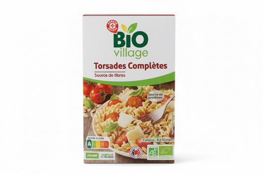 Bio Village , pâtes torsades complètes Bio 500 g